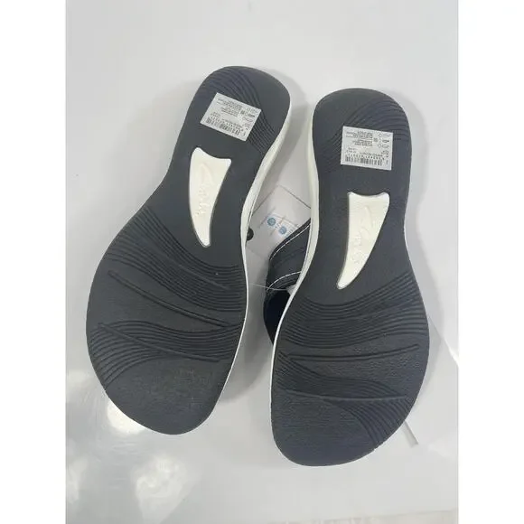 Clarks Breeze Reynah Shoes Women's Size 8 Black Cloudsteppers Thong Sandals New - Picture 7 of 11